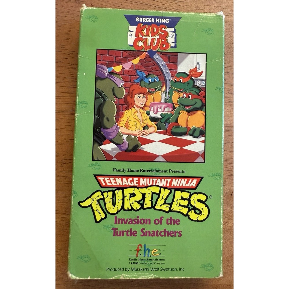 Vintage Tennage Mutant Ninja Turtles: Invasion Of The Turtle Snatchers‎ 1990 VHS